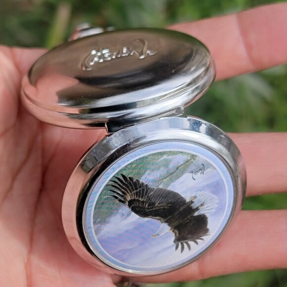 Vintage Al Agnew exclusive edition "Majestic Flight" bald eagle pocket watch - Picture 6 of 16